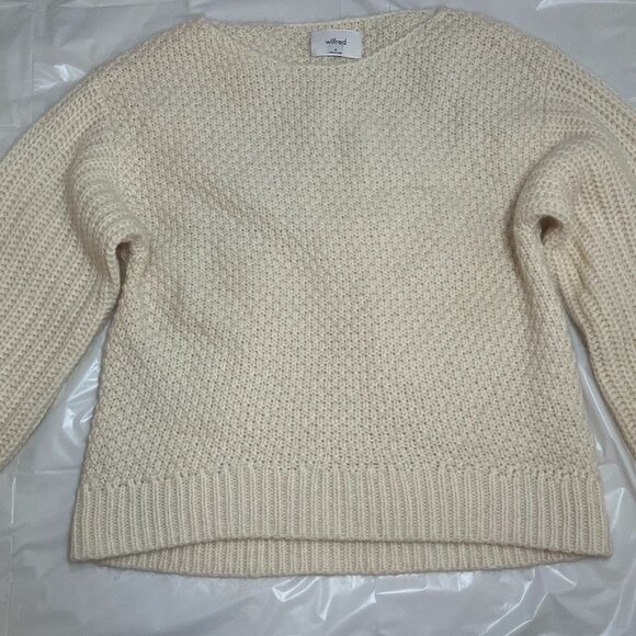 Wilfred Aritzia Womens Limerick Sweater Sz Medium Cream Wool Mohair Alpaca Knit - Picture 8 of 13